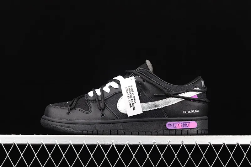 All Categories Nk SB Dunk Series Nk SB Dunk Low Low-top sneakers Cost-effective version OF x Nk Dunk Low "04 of 50" OW all black casual sports skate shoes DM1602-001